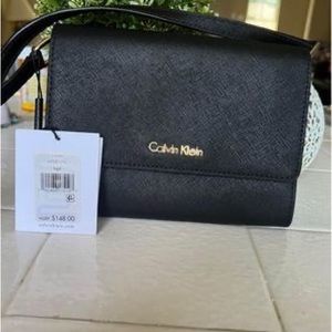 Calvin Klein Saffiano leather crossbody and wallet. Brand new with tags.